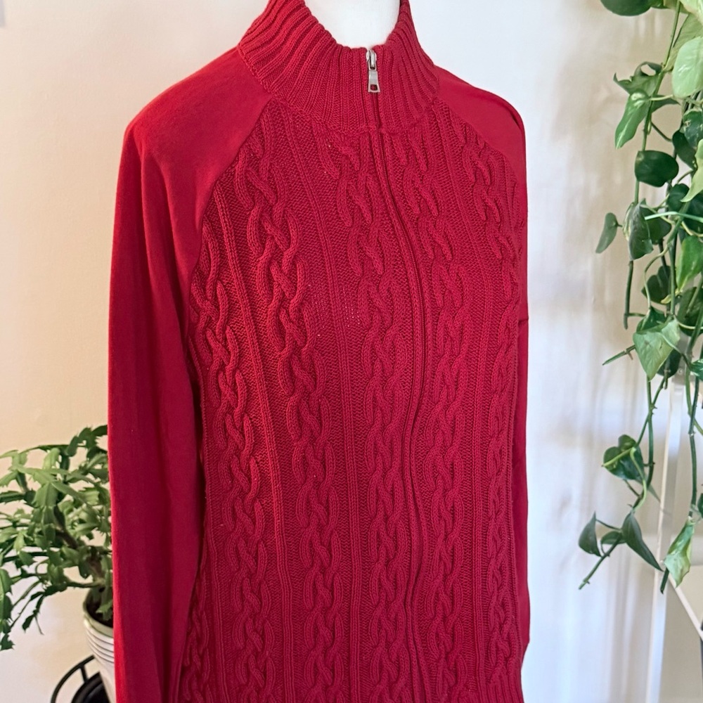 Sonoma Red Cable Knit Sweater